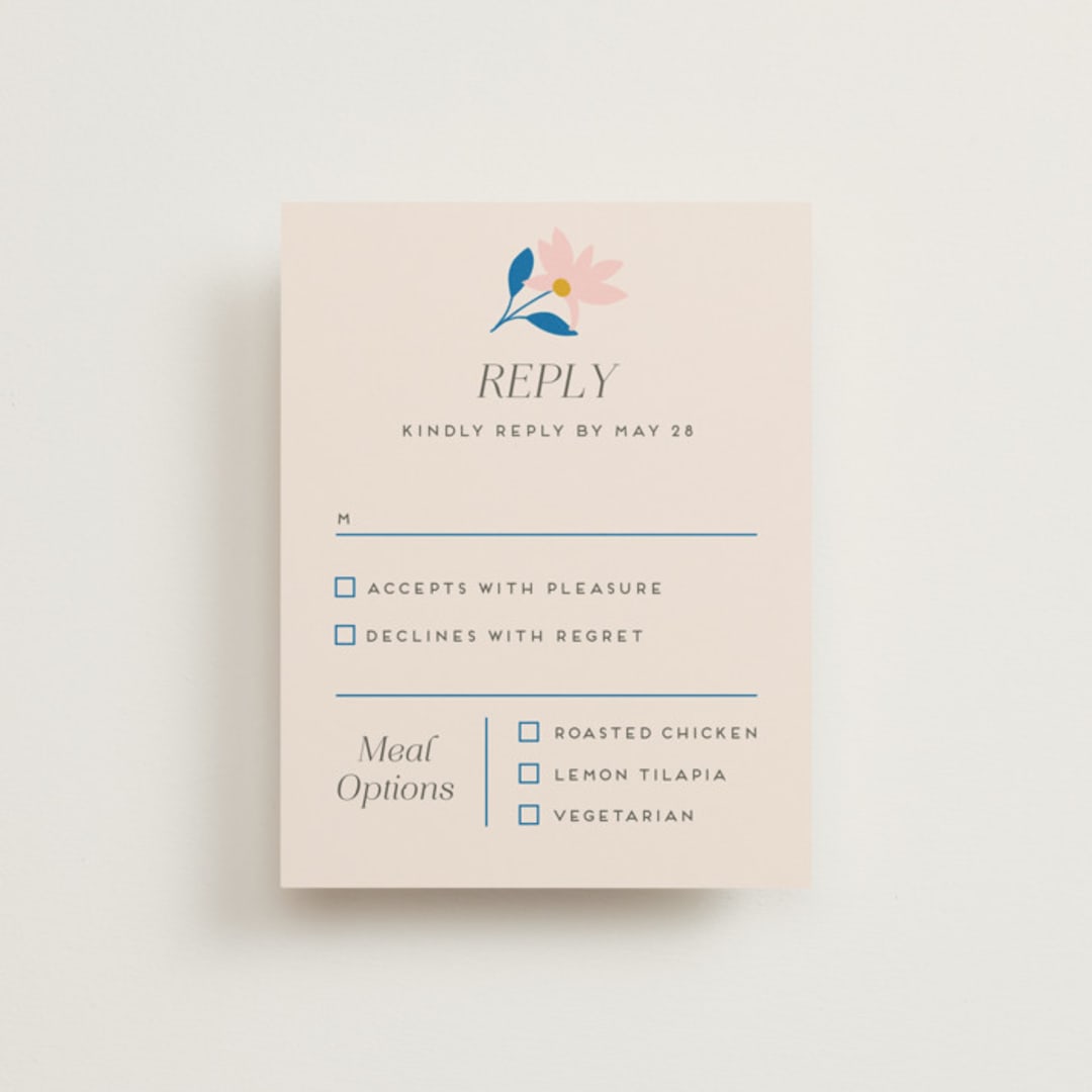 "Blossoms Abound" - RSVP Cards in Cobalt by Genna Blackburn - Front