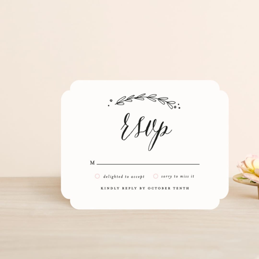 "Always" - RSVP Cards in Blush by Susan Brown - Front