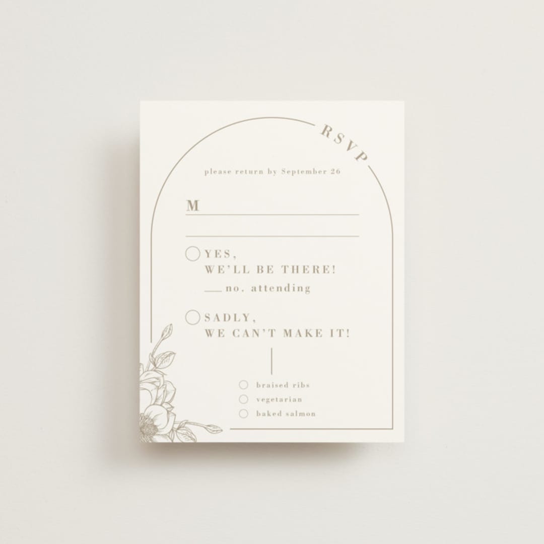 "Floral Ampersand Monogram" - RSVP Cards in Toffee by Amanda Day - Front