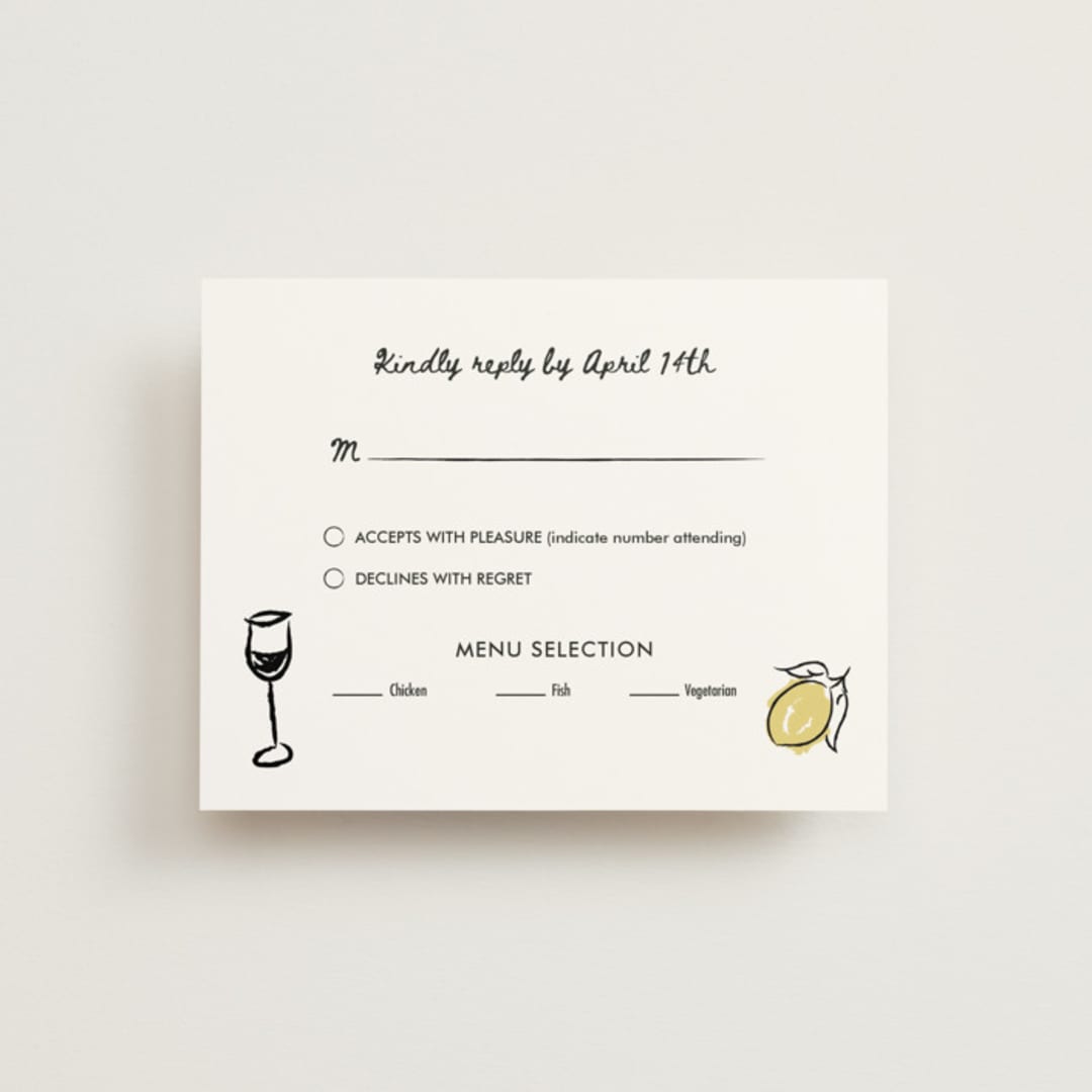 "Amore Mio" - RSVP Cards in Nero by Helena Vitto - Front