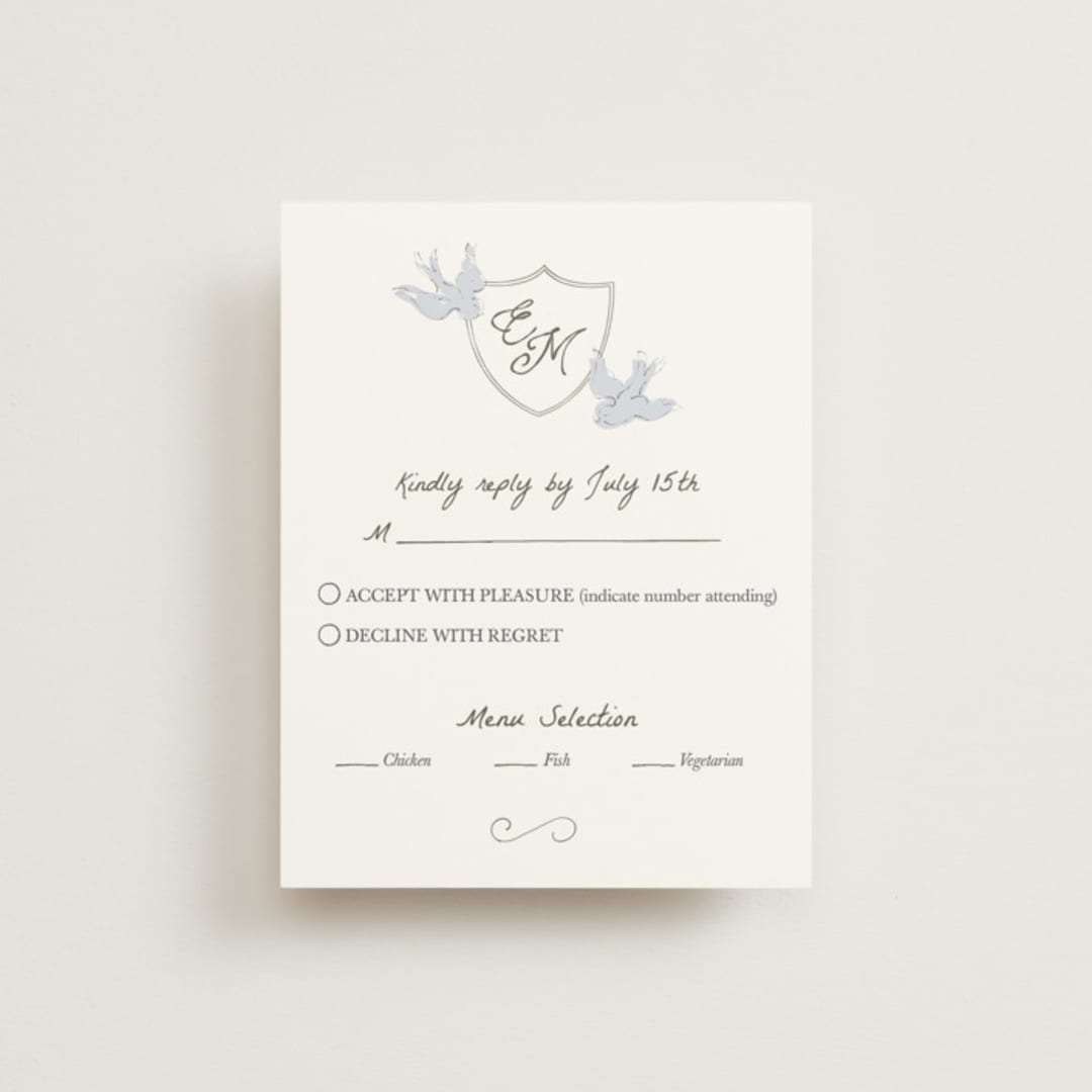 "Birds of Paradise" - RSVP Cards in Cloud by Helena Vitto - Front