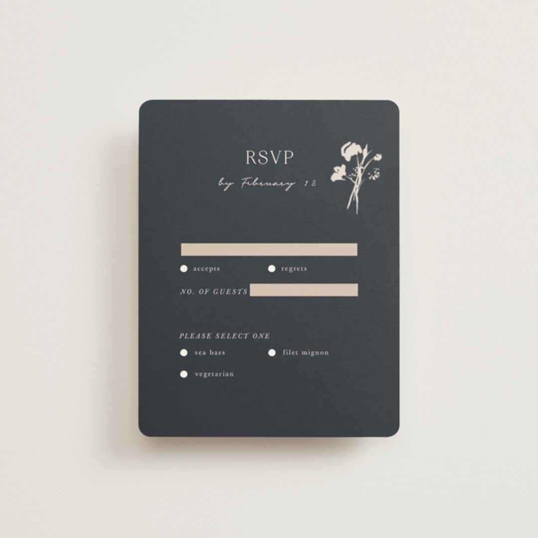 "Floral Monogram" - RSVP Cards in Champagne by Lindsay Megahed - Front