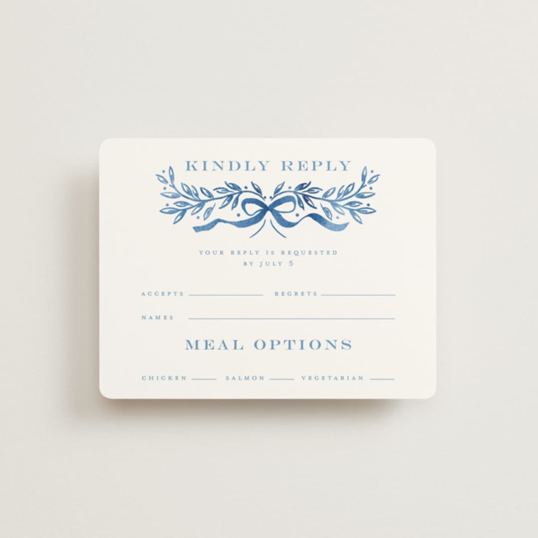 "Royal" - RSVP Cards in Cobalt by Petra Kern - Front