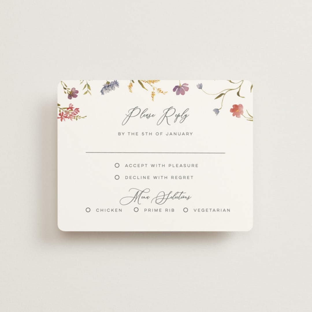 "Untied" - RSVP Cards in Sherbert by Erin Hodges - Front