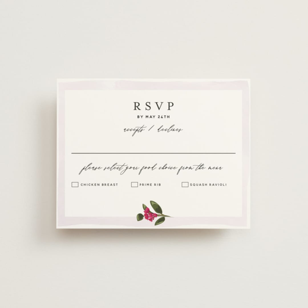 "Gather" - RSVP Cards in Lilac by Susan Moyal - Front