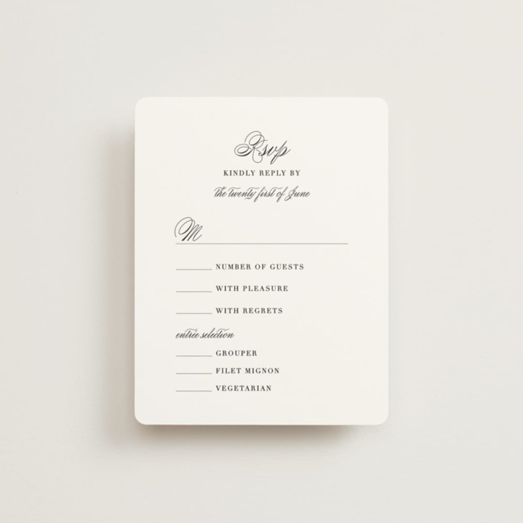 "One and Only" - RSVP Cards in Classic Bride by Design Lotus - Front