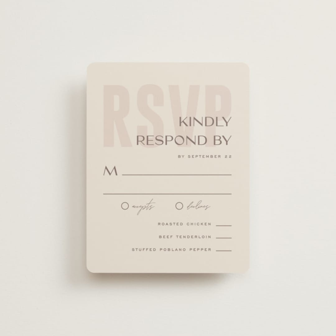 "Salted" - RSVP Cards in Blush by Pixel and Hank - Front