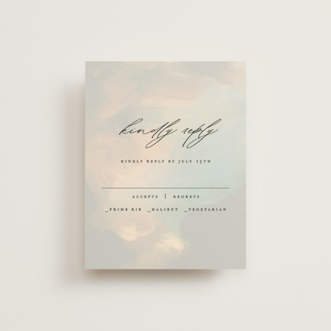 "Daybreak" - RSVP Cards in Dove by Olivia Kanaley Inman - Front