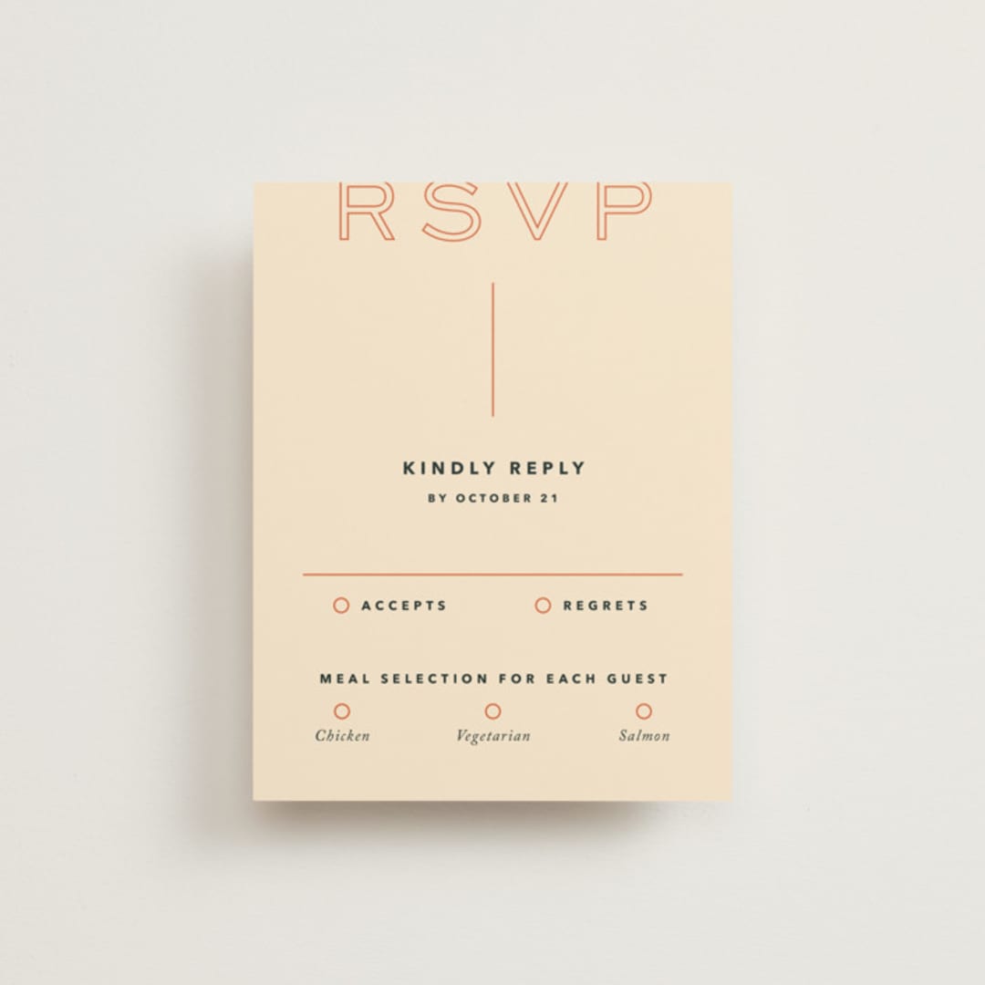 "Top to Bottom" - RSVP Cards in Evergreen by Kindred Fields - Front