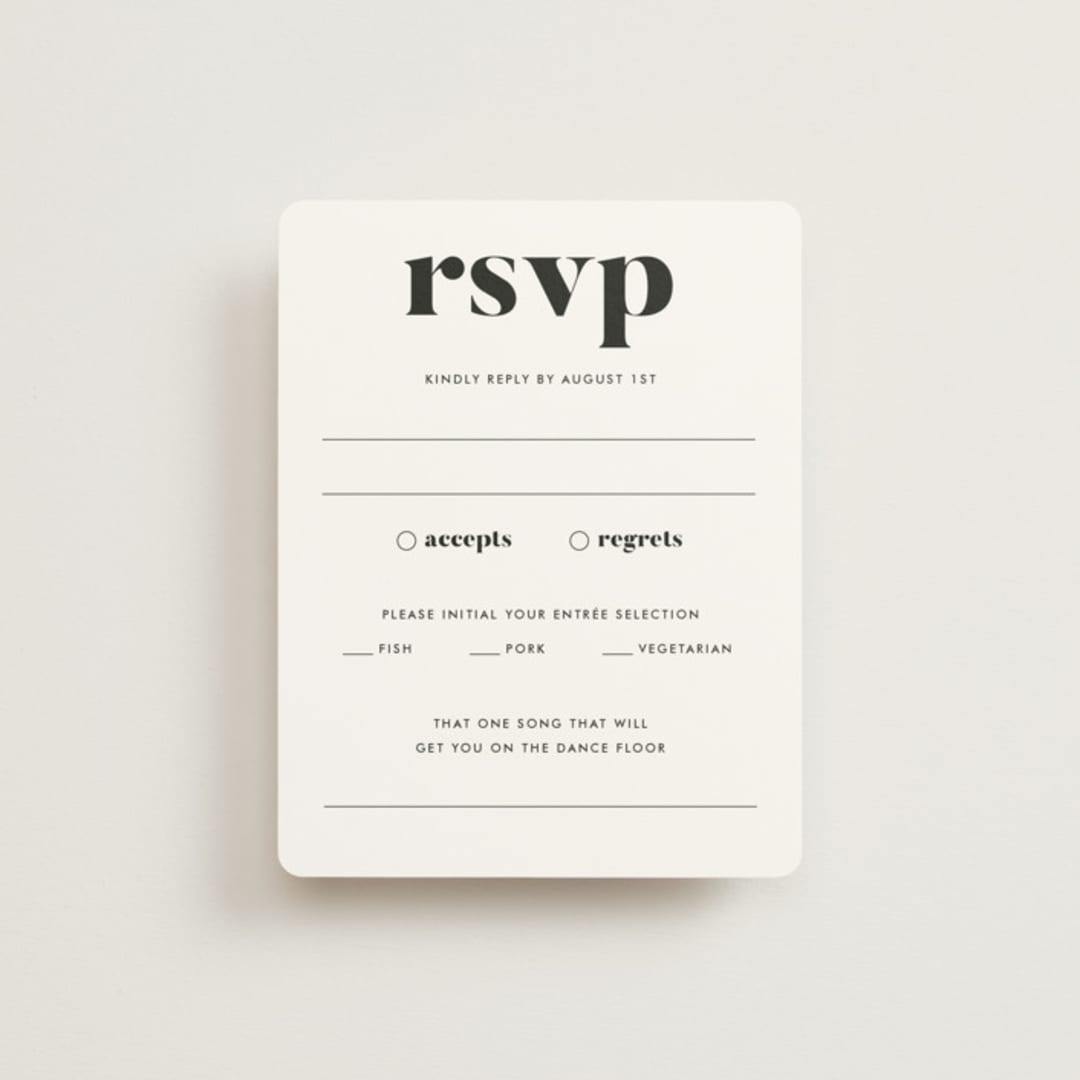 "Nolita" - RSVP Cards in Silk by Annie Clark - Front