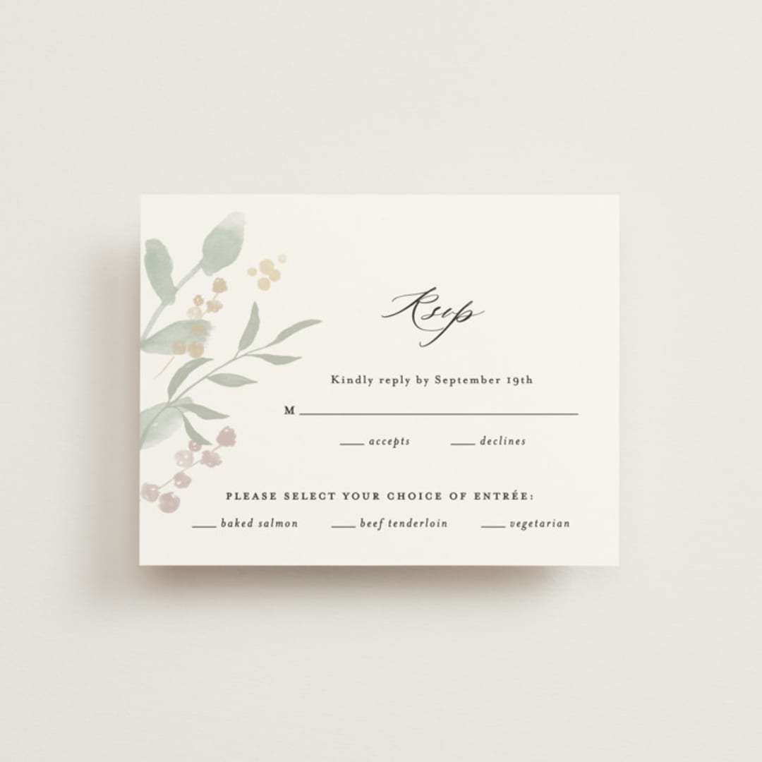 "Enchanted fields" - RSVP Cards in Noir by Jennifer Wick - Front