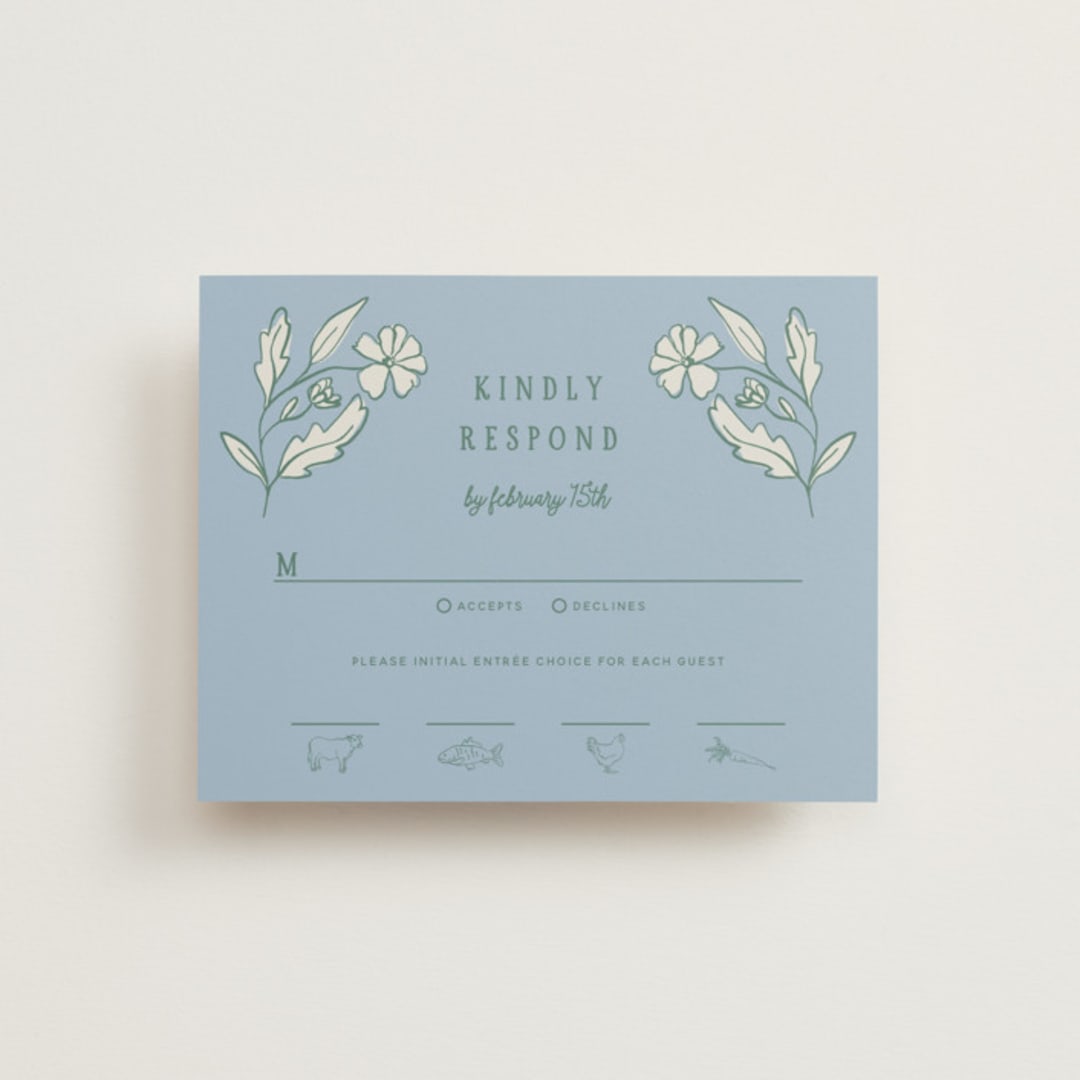 "Botanical" - RSVP Cards in Garden by Kelly Watkins - Front