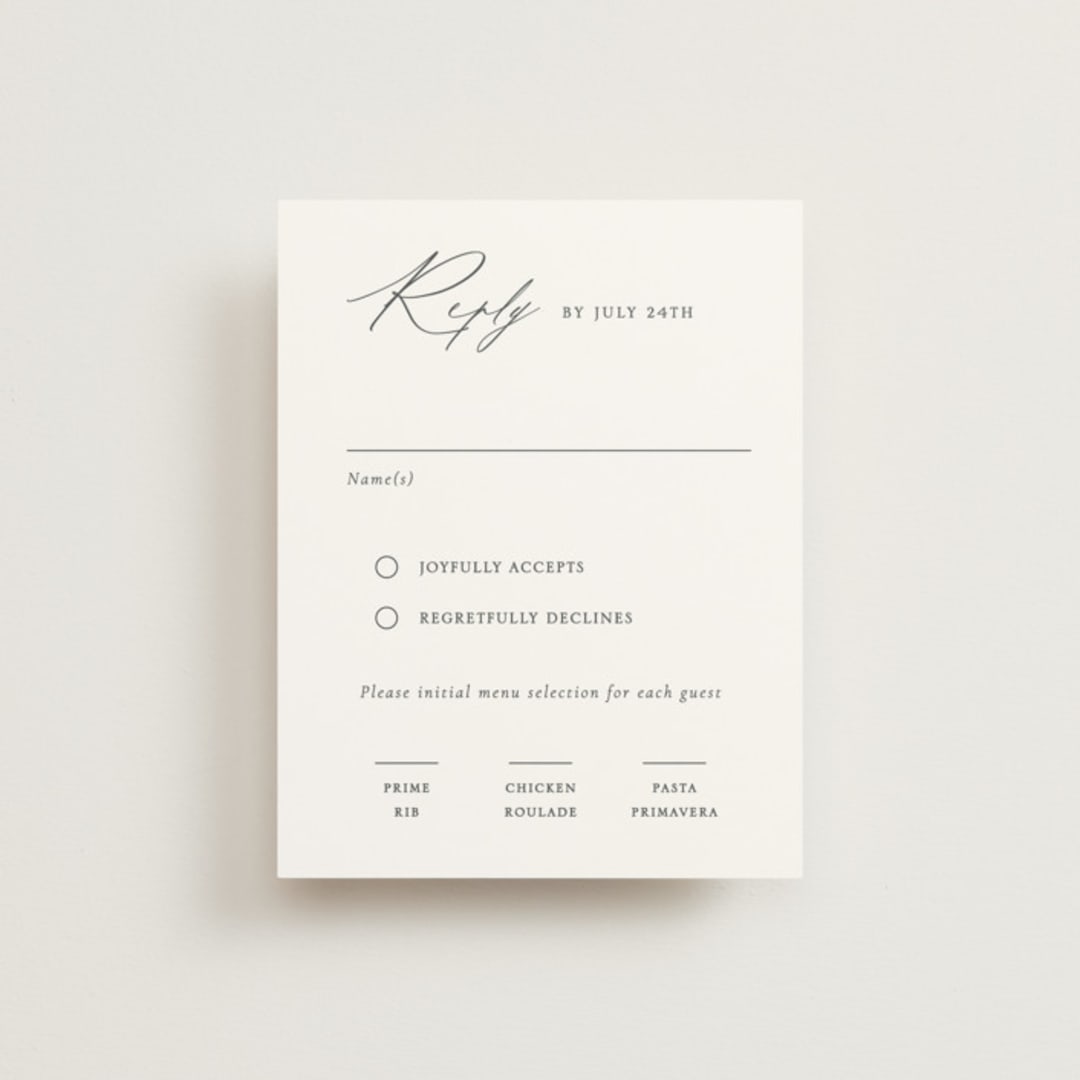 "Contemporary" - RSVP Cards in Cotton by Vanessa Doyle - Front