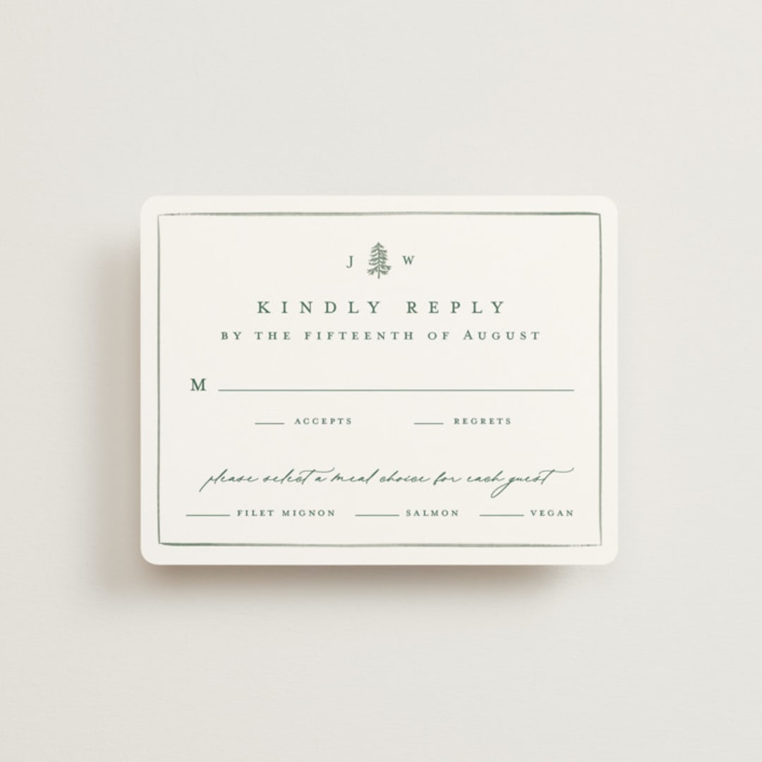 "Mountain Ridge" - RSVP Cards in Pine by Amy Kross - Front