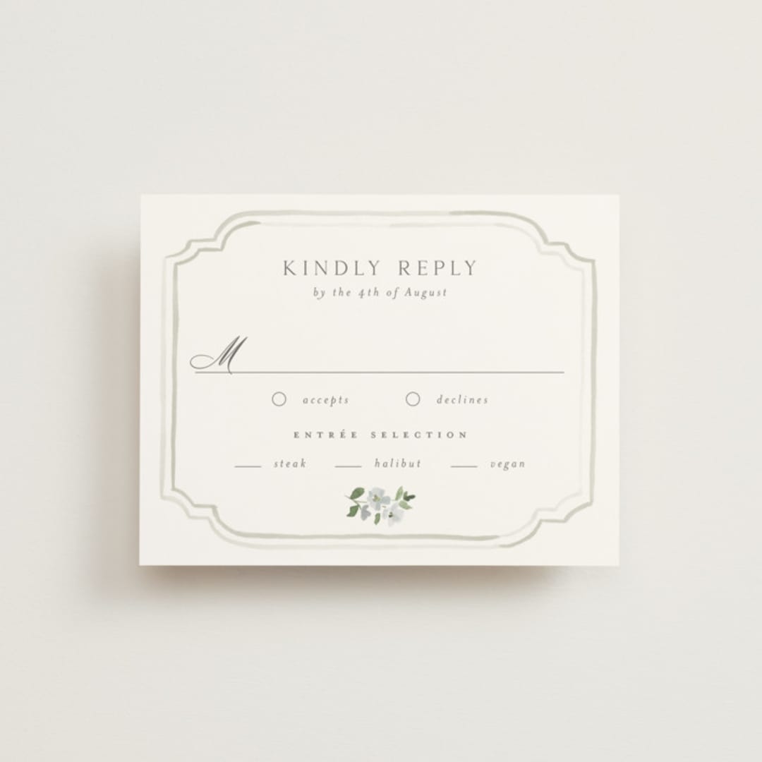 "Wistful" - RSVP Cards in Mist by Everett Paper Goods - Front