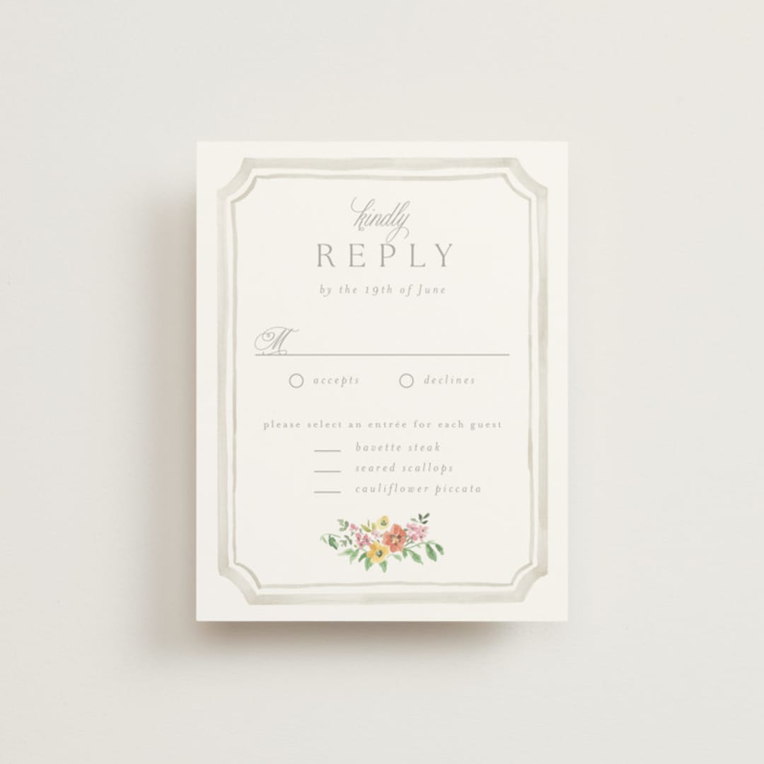"Chelsea" - RSVP Cards in Hibiscus by Everett Paper Goods - Front