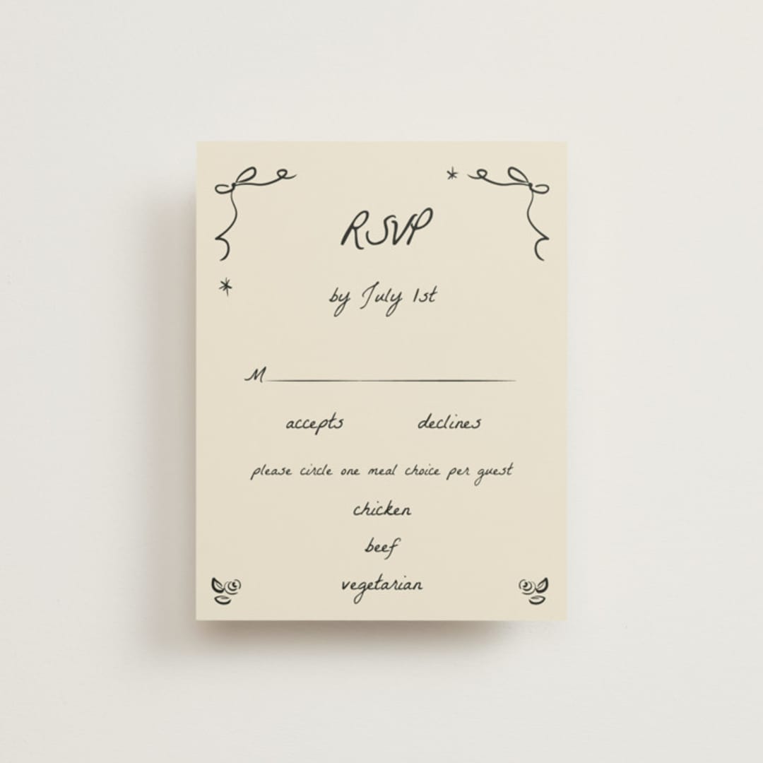 "Roses" - RSVP Cards in Vanilla by Ani Somi - Front