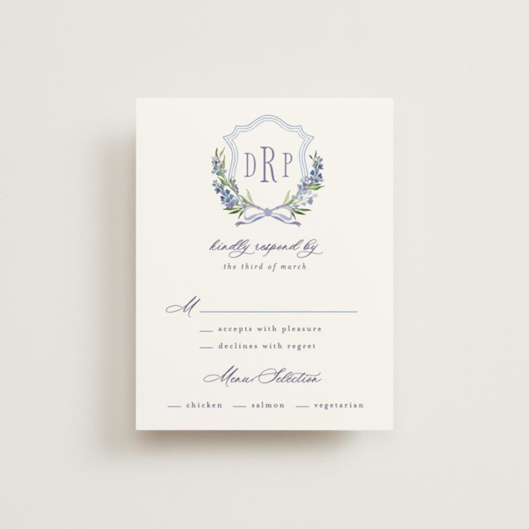 "Lavender" - RSVP Cards in Tuscany by Claudia Orengo - Front