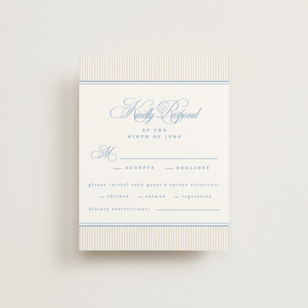"Patterned florals" - RSVP Cards in Powder by Creo Study - Front
