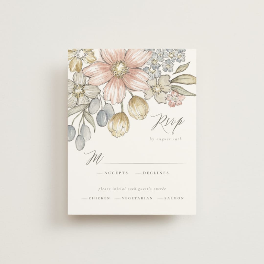 "Summer Garden" - RSVP Cards in Garden Rose by Wildfield Paper Co - Front