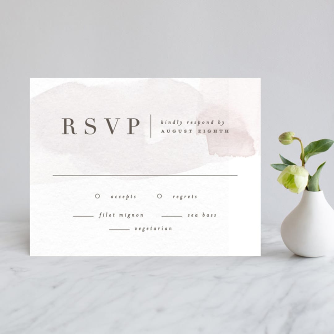 "Sloped" - RSVP Cards in Ecru by Everett Paper Goods - Front
