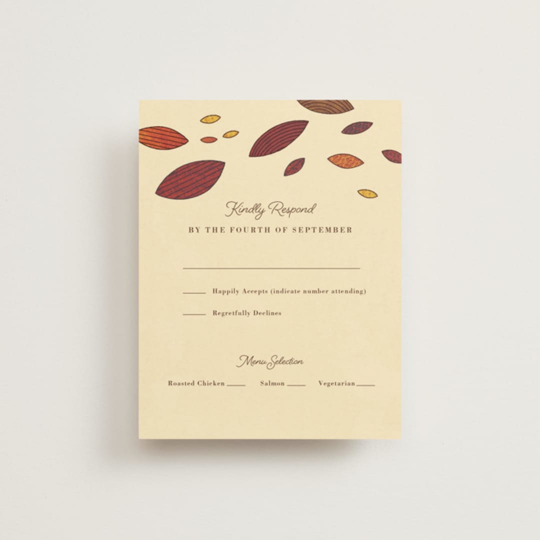 "Nouveau Love" - RSVP Cards in Umber by Morgan Ramberg - Front