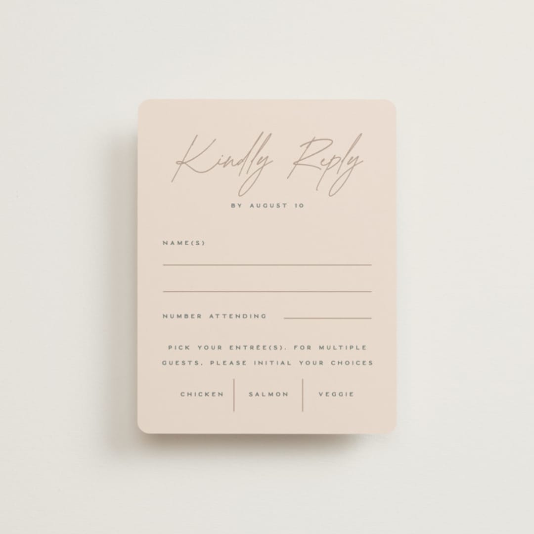 "Sunset Beach" - RSVP Cards in Sand by Owl and Toad - Front
