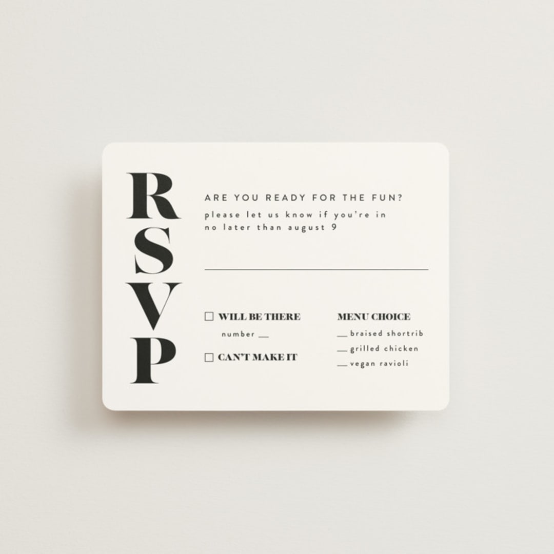 "Make it official" - RSVP Cards in Panda by Lea Delaveris - Front
