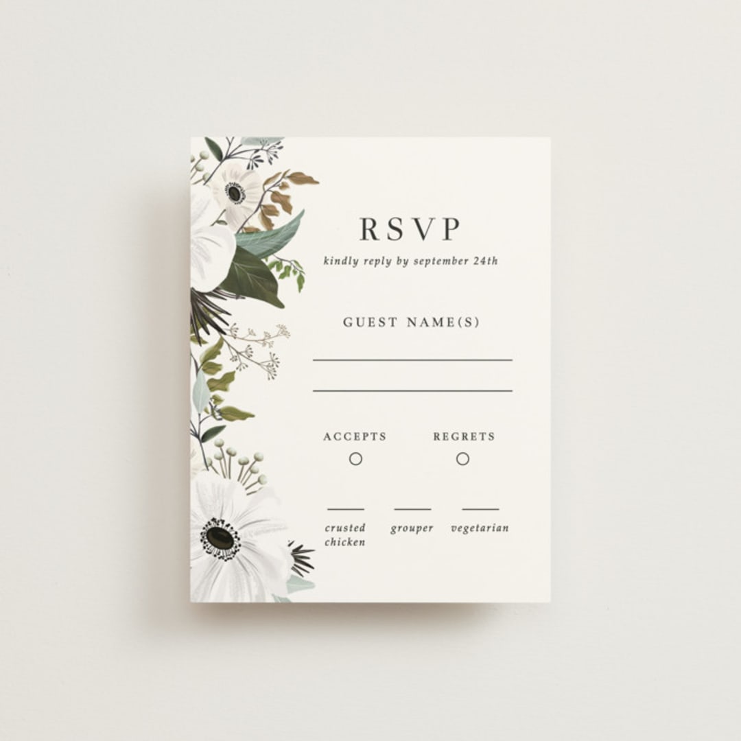 "Inverness" - RSVP Cards in Pistachio by Nicole Whiddon - Front