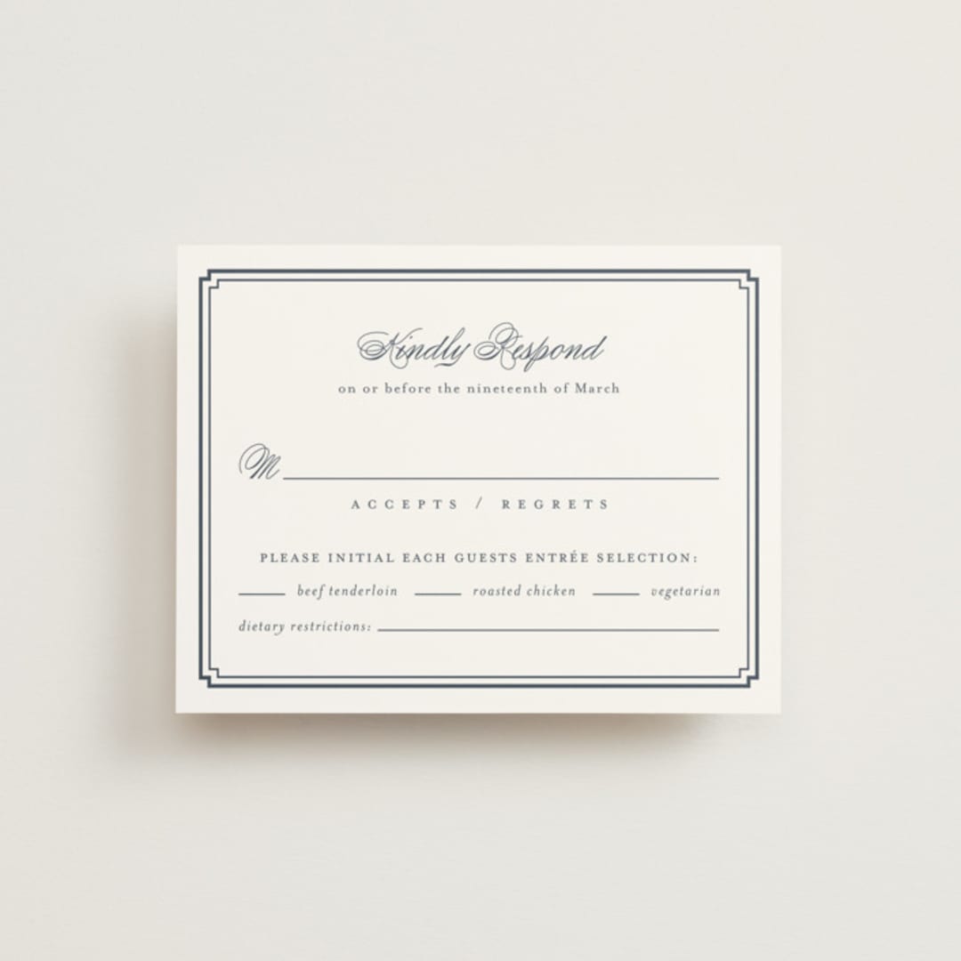"Ariah" - RSVP Cards in French Blue by Jennifer Postorino - Front