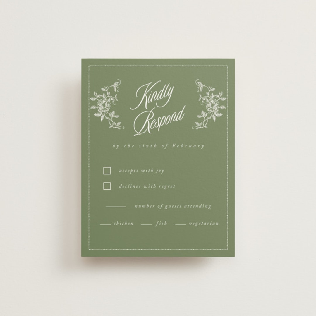 "Vintage Garden" - RSVP Cards in Forest by Sherley Ferreira - Front