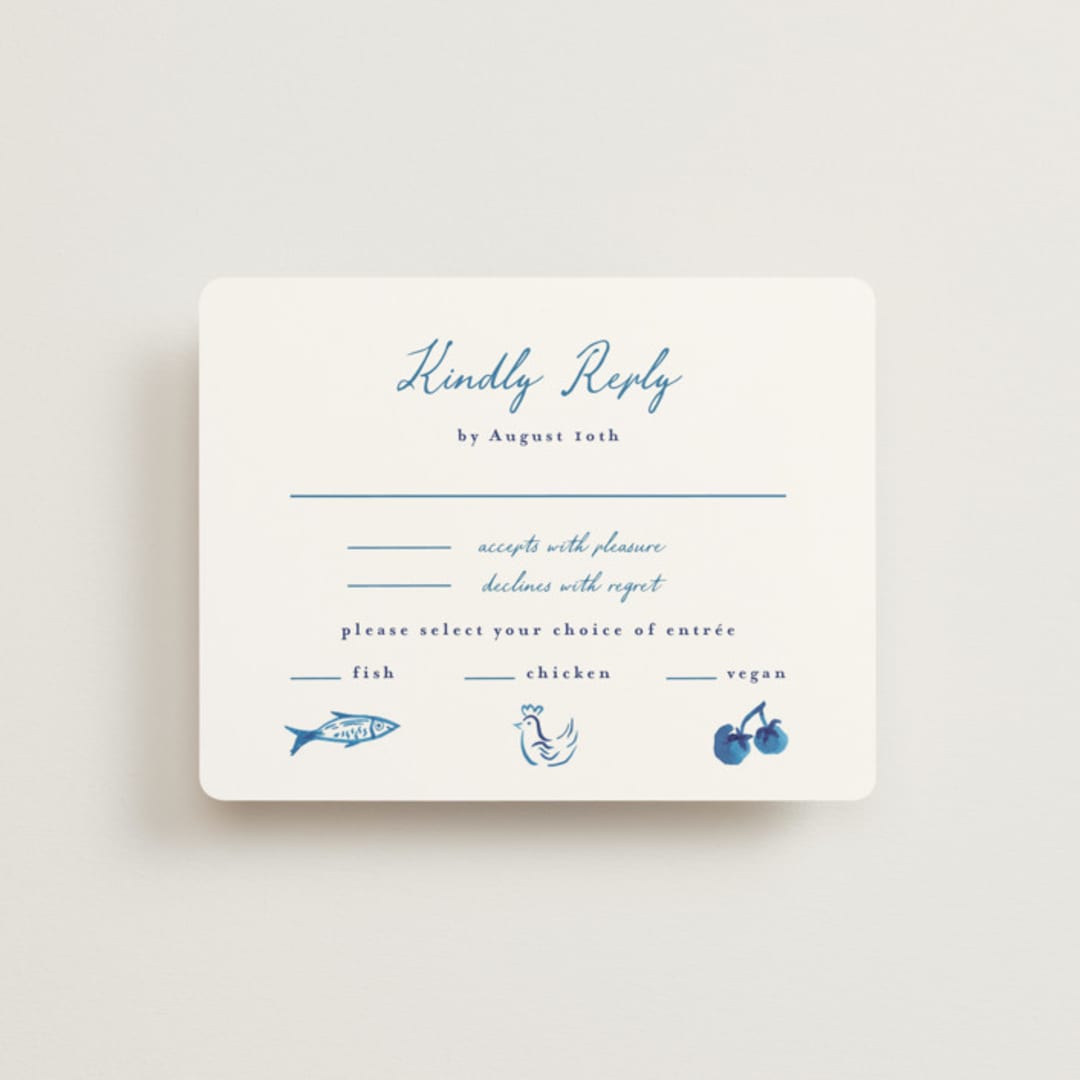 "Positano" - RSVP Cards in Cerulean by Tamara Hilje - Front
