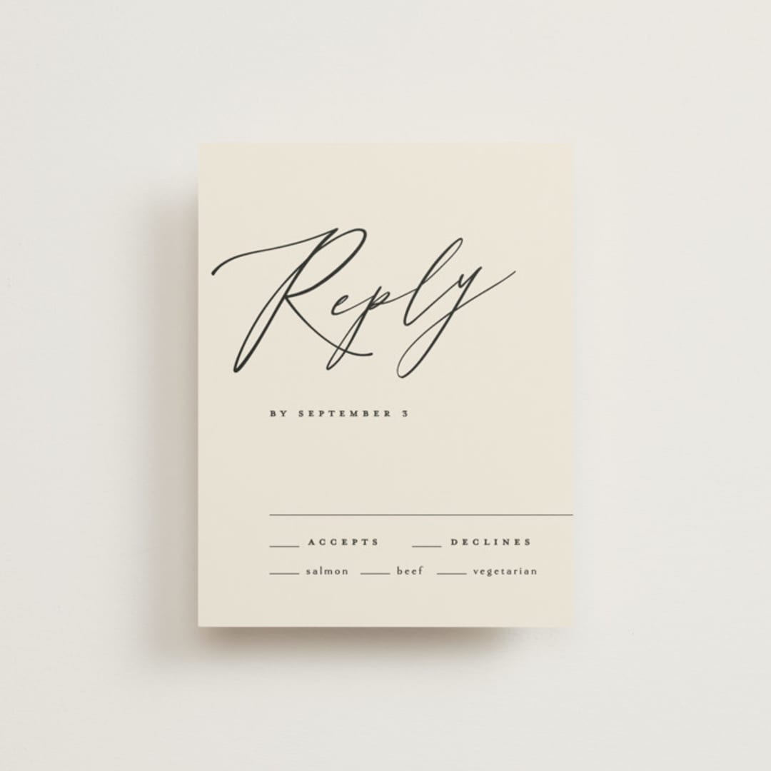 "Violet " - RSVP Cards in Linen by Kelly Schmidt - Front