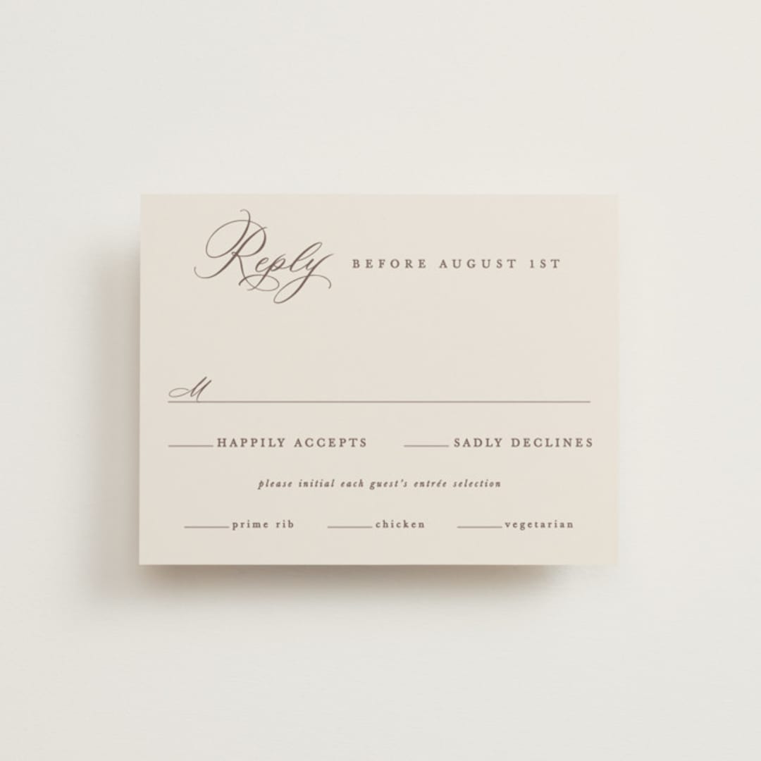 "Delicate monogram" - RSVP Cards in Ecru by Hooray Creative - Front