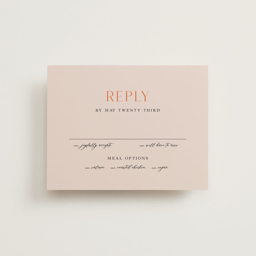 "ampersand names" - RSVP Cards in Carrot by Lori Wemple - Front
