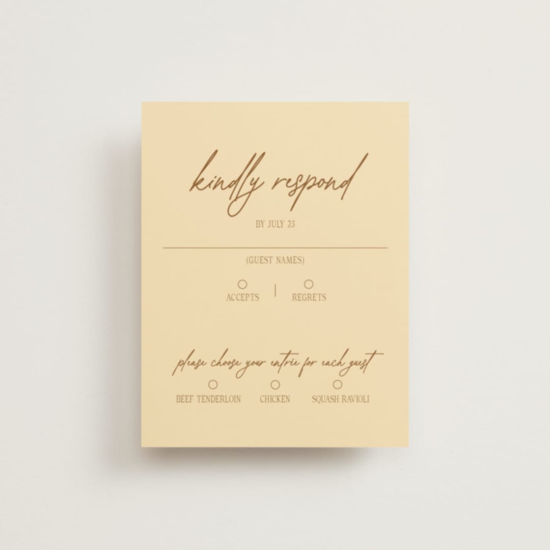 "Classic and Floral" - RSVP Cards in Bark by Jen Ramsey - Front