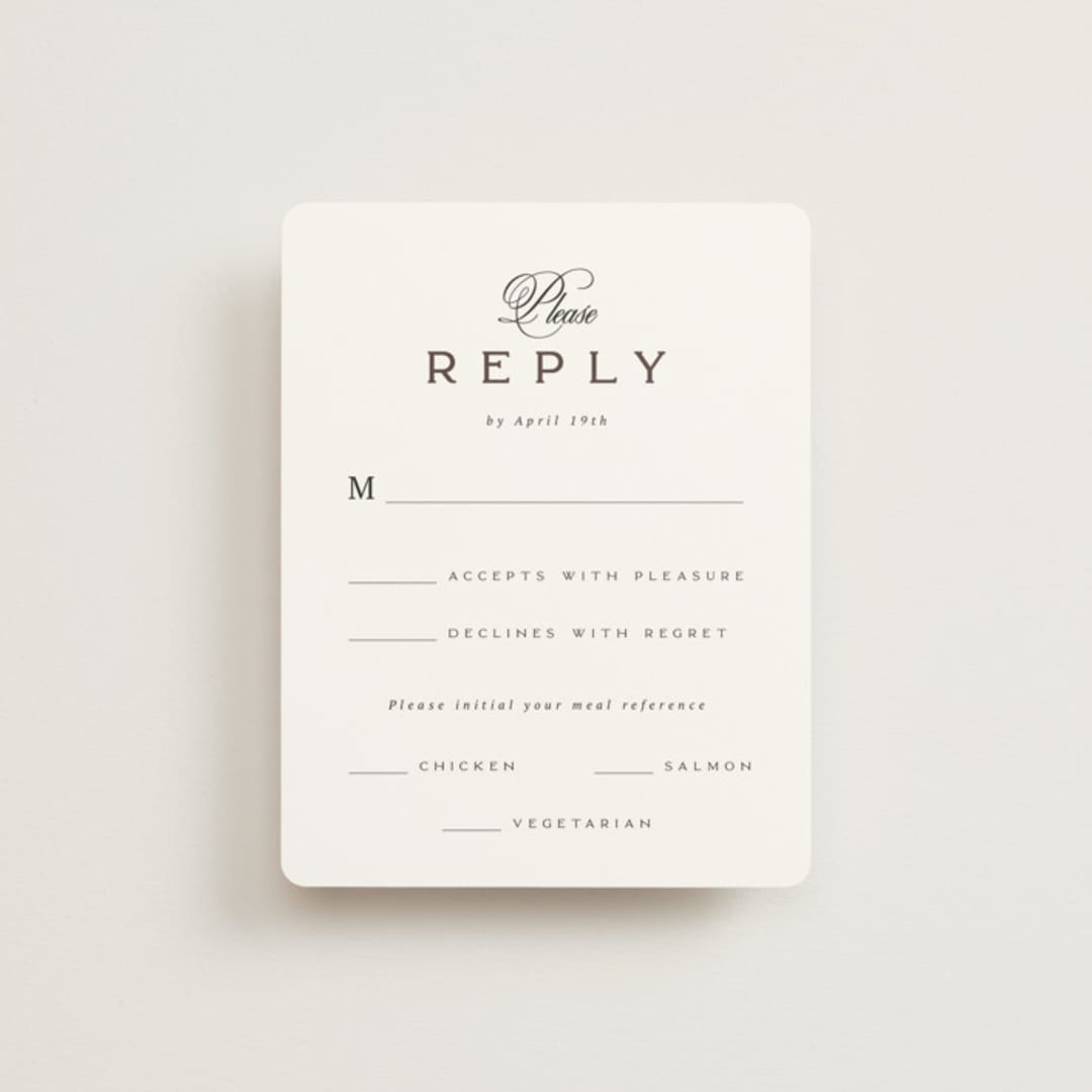 "Side by Side" - RSVP Cards in Tuxedo by Orasie - Front