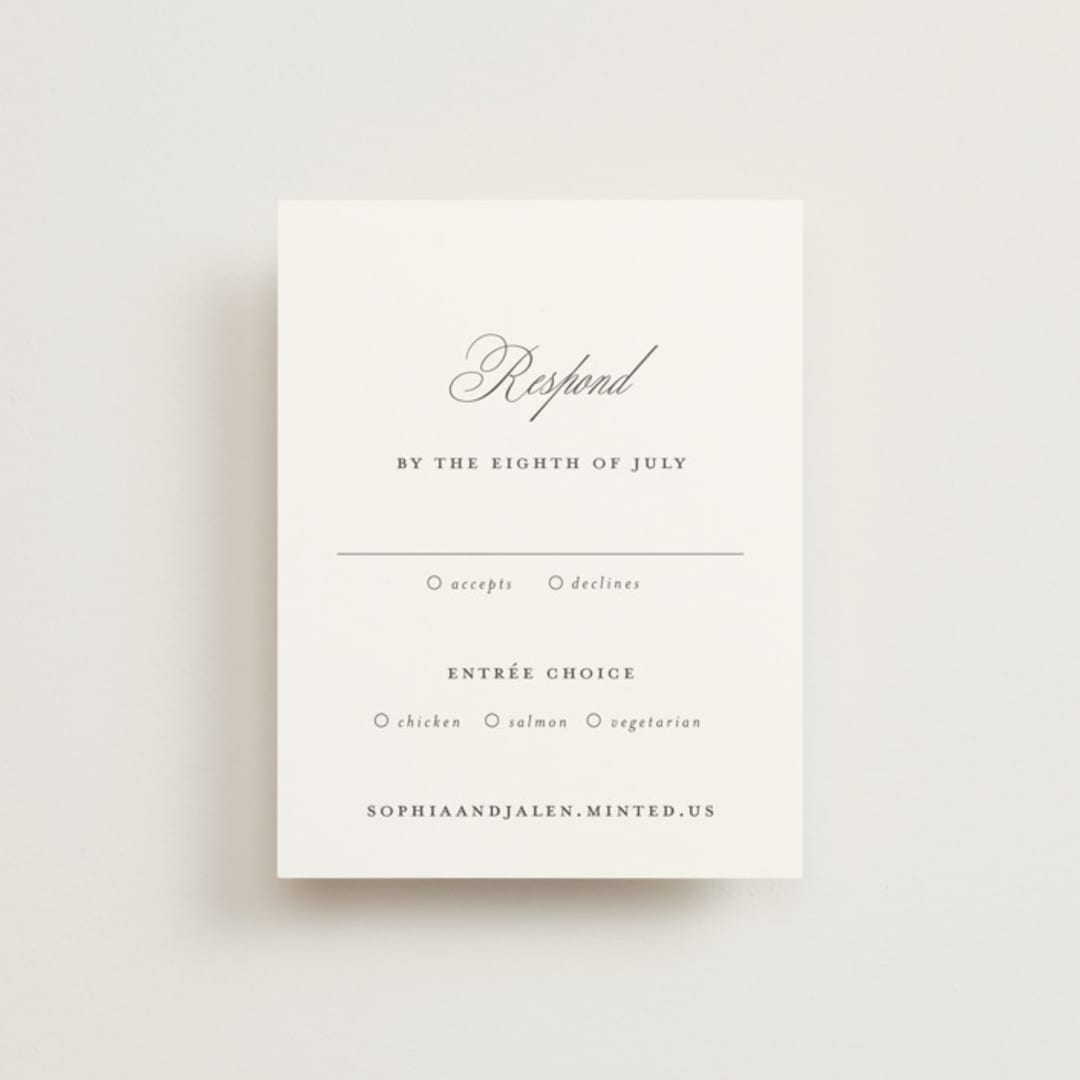 "From This Moment On" - RSVP Cards in Classique by Design Lotus - Front
