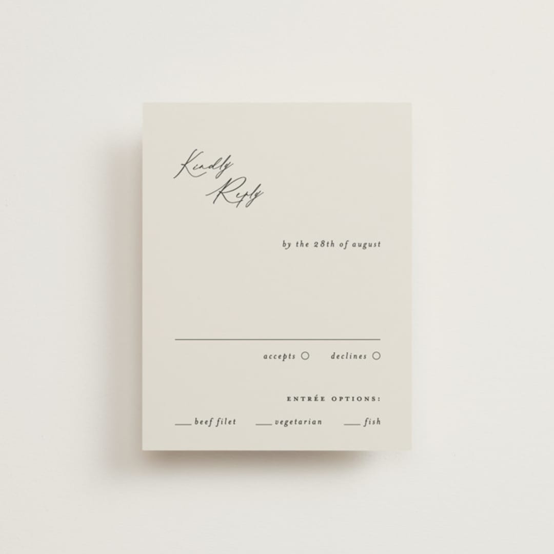 "kinkaid" - RSVP Cards in Ivory by Carolyn Nicks - Front