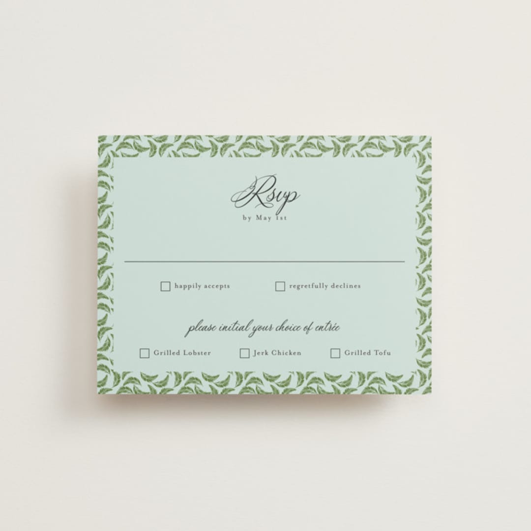"Tropical Crest" - RSVP Cards in Papaya by Susan Moyal - Front