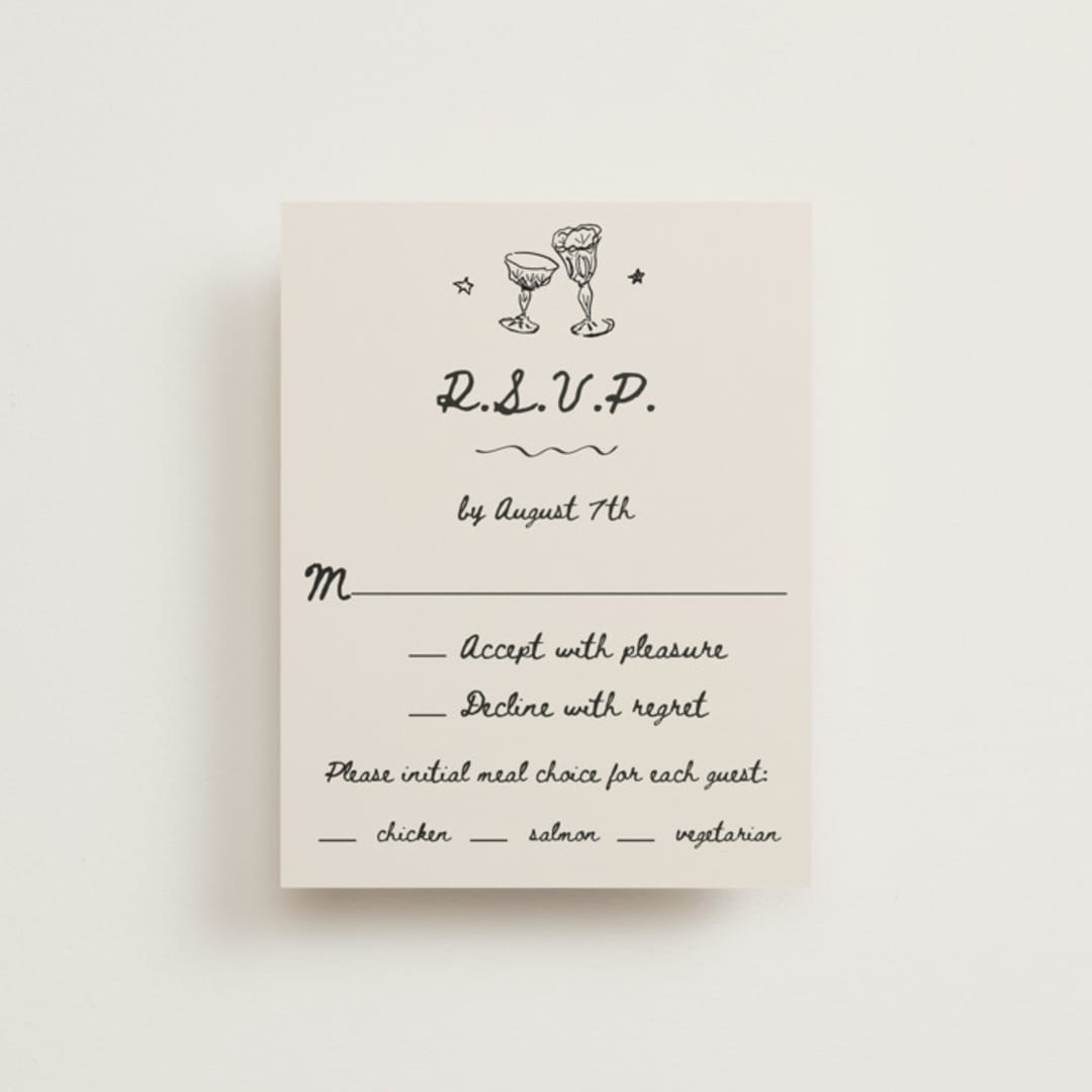 "simple monogram" - RSVP Cards in Lace by Cass Loh - Front