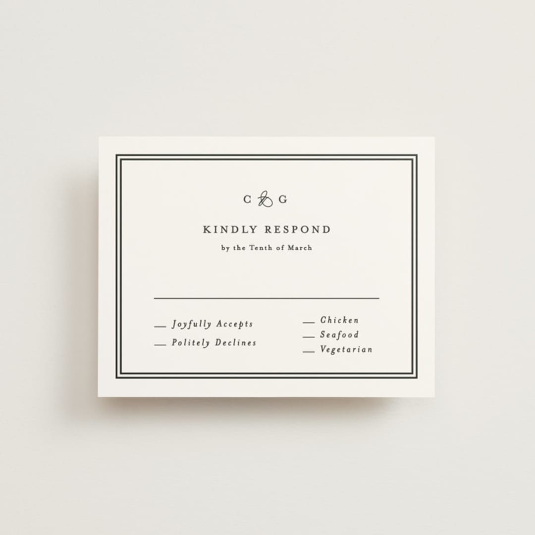"Timeless Together" - RSVP Cards in Tuxedo by Carolyn MacLaren - Front