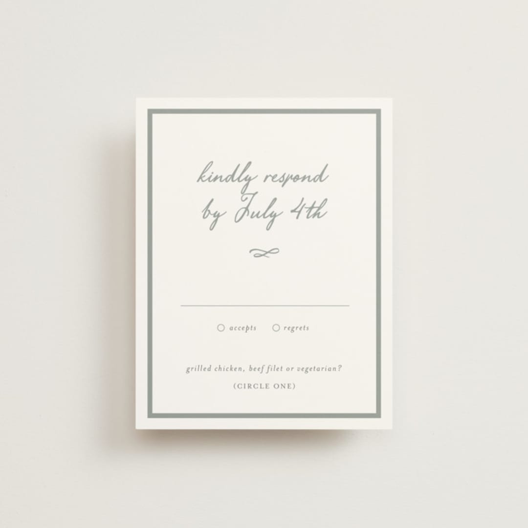 "signature monogram" - RSVP Cards in Sage by Sara Hicks Malone - Front