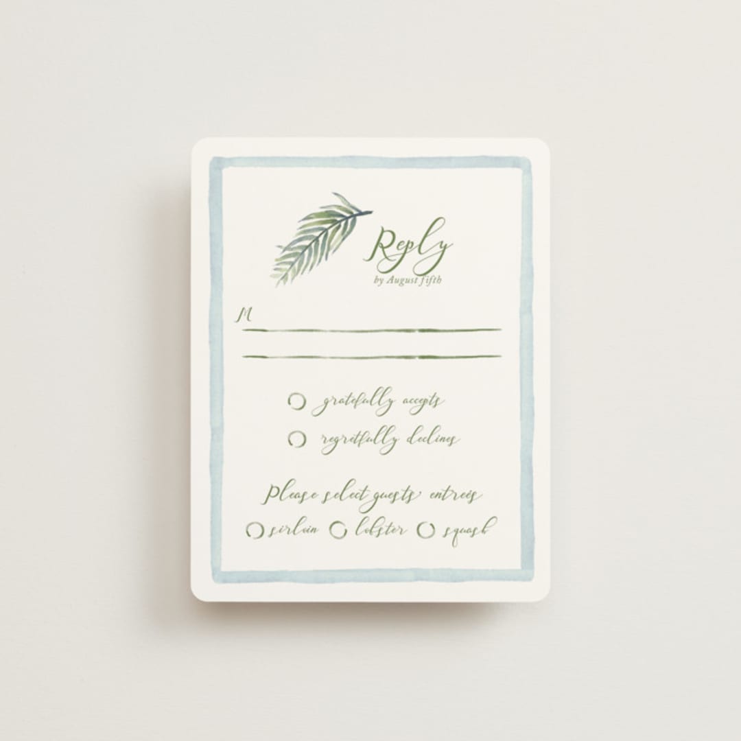 "Alento" - RSVP Cards in Celeste by Pati Cascino - Front