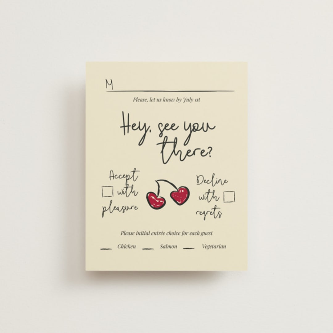 "Modern Love" - RSVP Cards in Champagne by Helena Vitto - Front