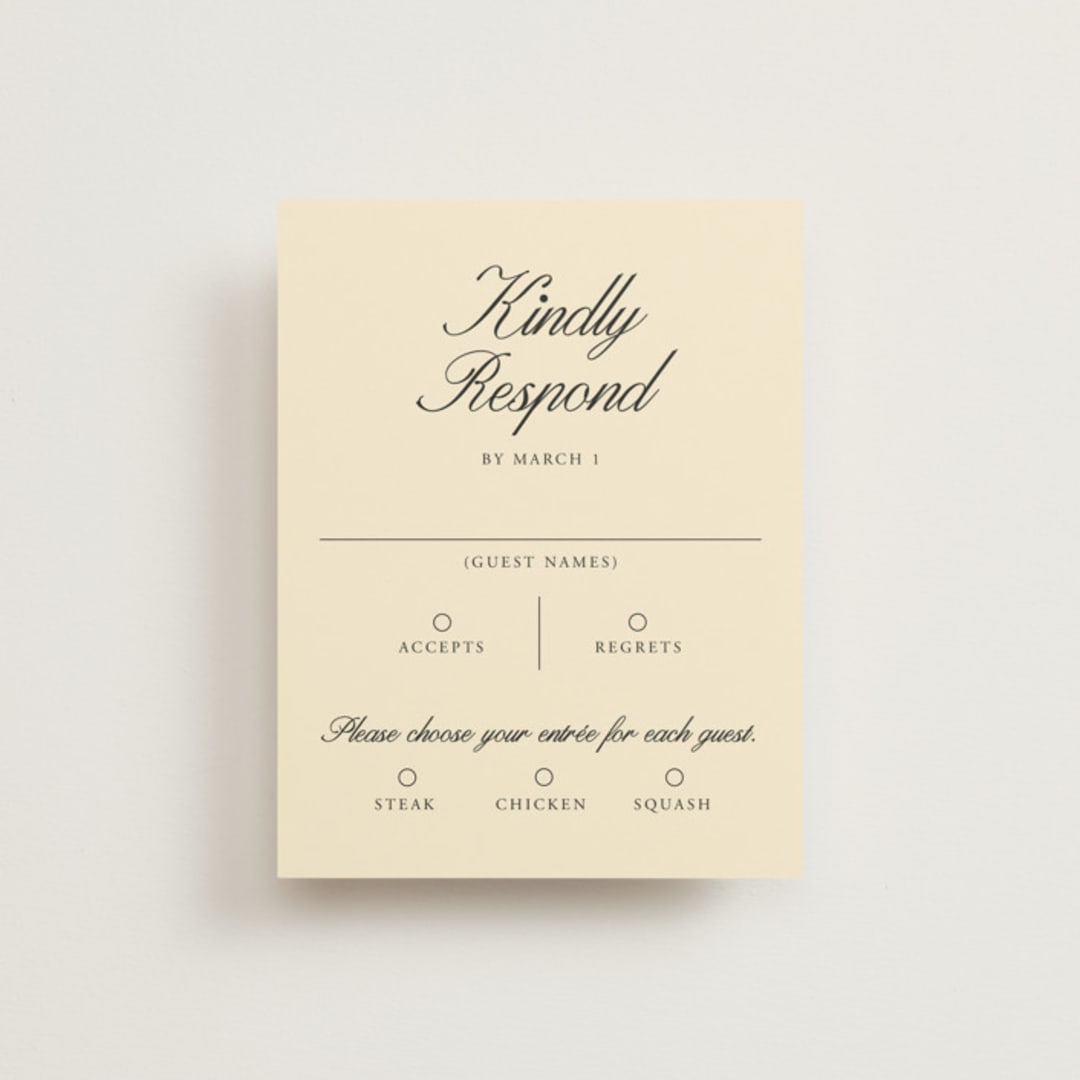 "Elegant and Formal" - RSVP Cards in Sunshine by Jen Ramsey - Front