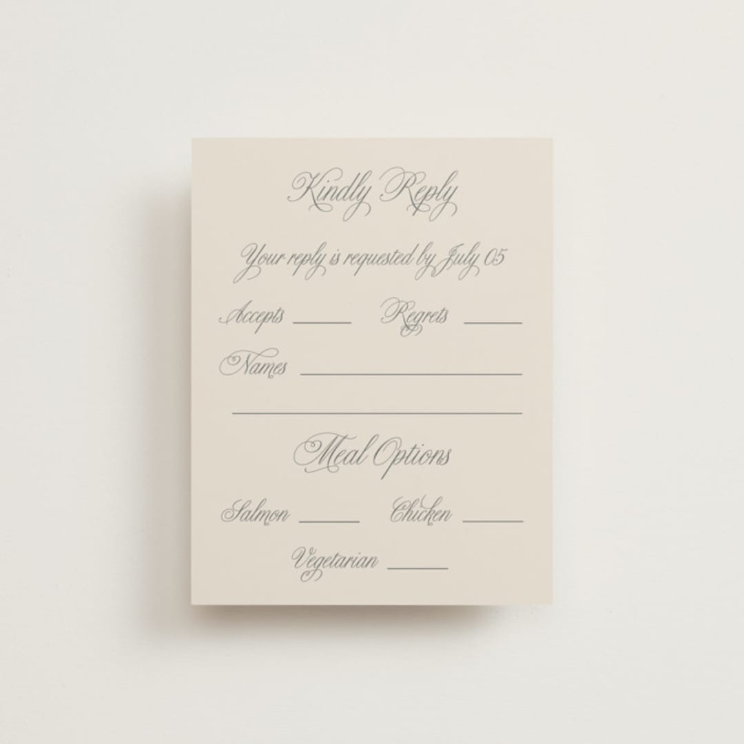 "Let's Say I Do" - RSVP Cards in Ivory by Petra Kern - Front