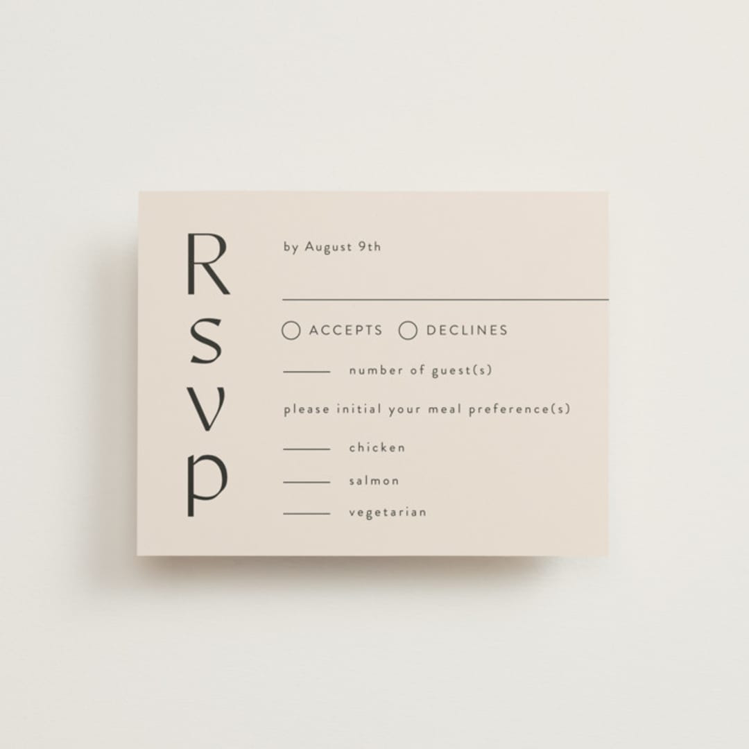 "Ayumi" - RSVP Cards in Ivory by Melanie Kosuge - Front