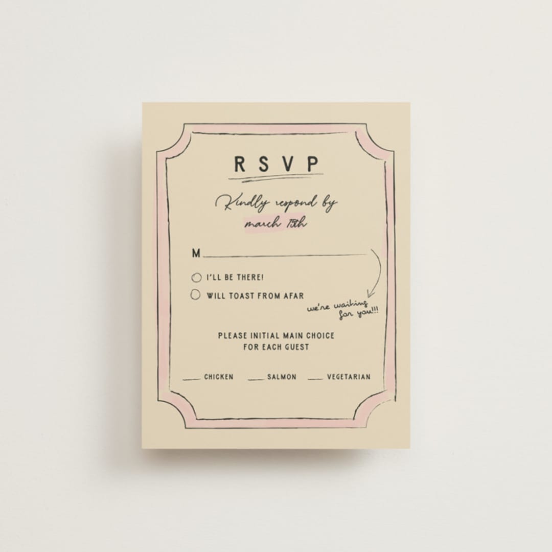 "Modern Fairy Tale" - RSVP Cards in Linen by Helena Vitto - Front