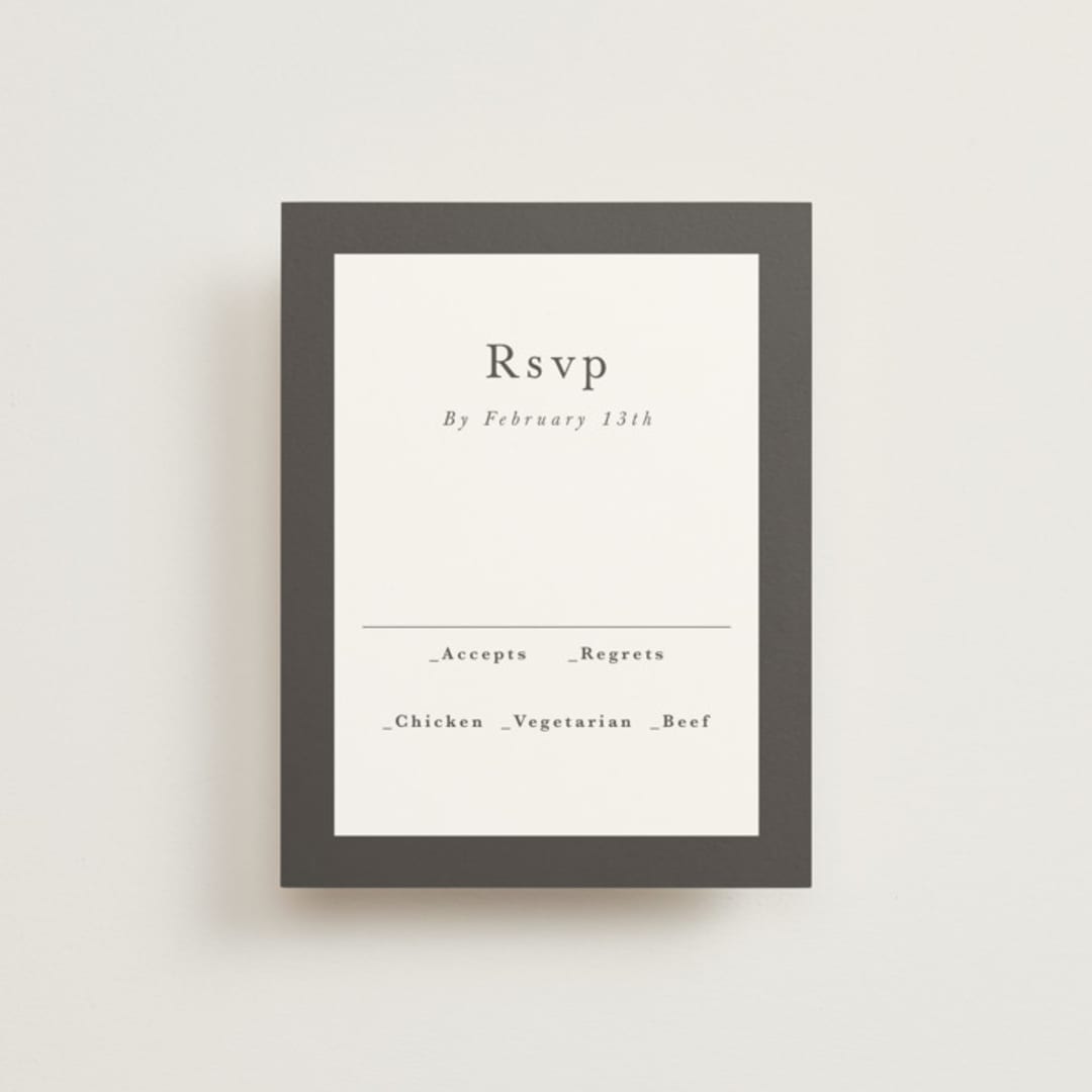 "monogram square" - RSVP Cards in Charcoal by Lori Wemple - Front